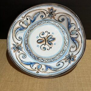 Le‎ Cadeaux Melamine Fleur De Lis Large Serving Salad Pasta Bowl 12.5" X 8" X 3"